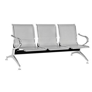 SILLA TANDEM 3 PUESTOS ACERO GRIS 33101