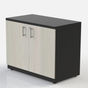 Armario metálico multiusos bajo puerta en madera