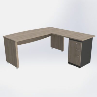 Escritorio en madera gerente en L Dylan