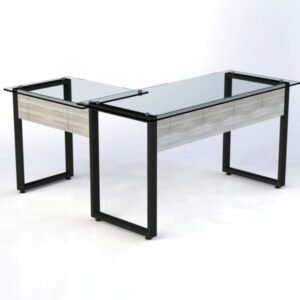 Escritorio Fit en L esquinero en vidrio