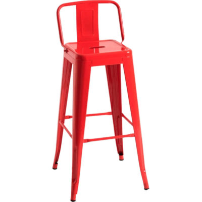 Silla Bar metálica Torix roja