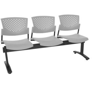 Silla Tándem Butterfly 3 puestos gris