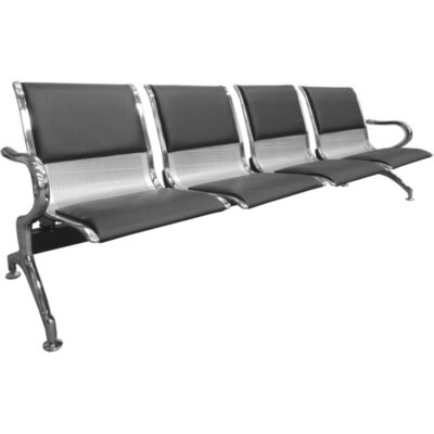Silla de espera metálica cuerina 4 puestos
