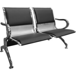Silla de espera metálica cuerina 2 puestos