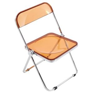 Silla plegable en acrílico café semi-transparente