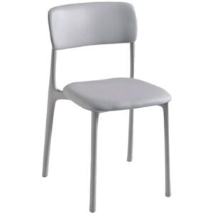 Silla de diseño Coleta acolchada gris