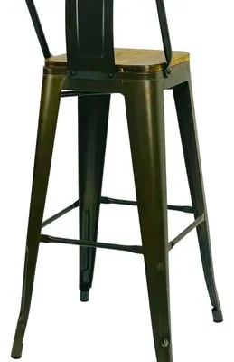 Silla Bar metálica con asiento madera Torix