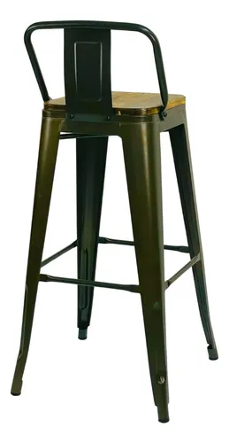 Silla Bar metálica con asiento madera Torix