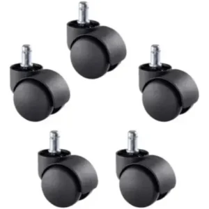 Ruedas en goma negra para silla giratoria. anti rayones