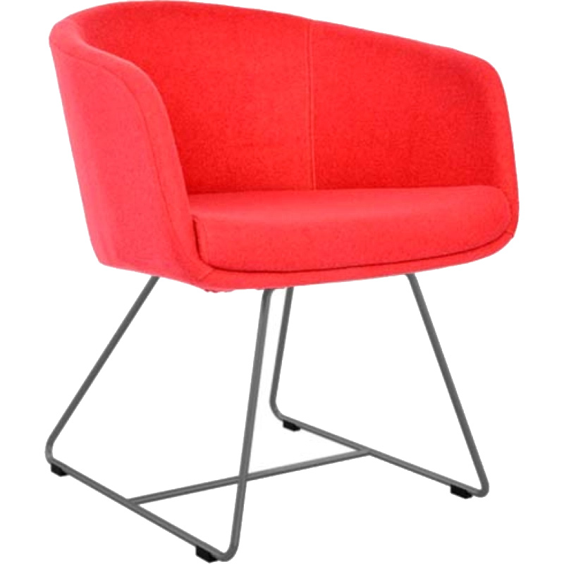 Poltrona Boom roja base Trineo pintada