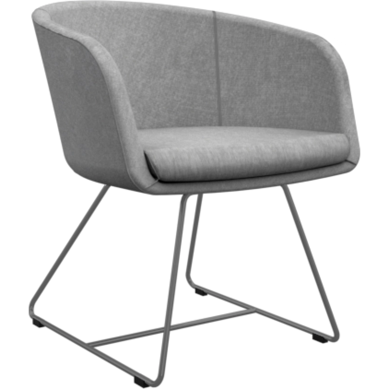 Poltrona Boom gris base Trineo pintada