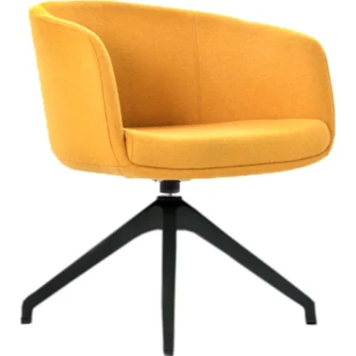 Poltrona Boom base Swiss negra – mostaza