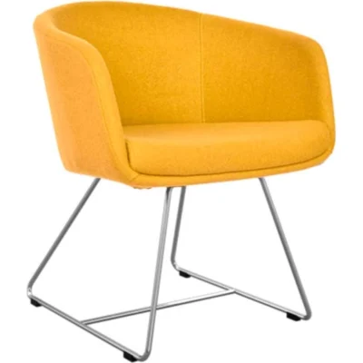 Poltrona Boom mostaza base Trineo cromo