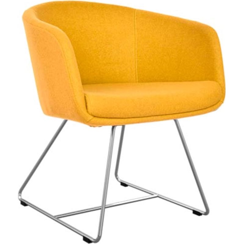 Poltrona Boom mostaza base Trineo cromo