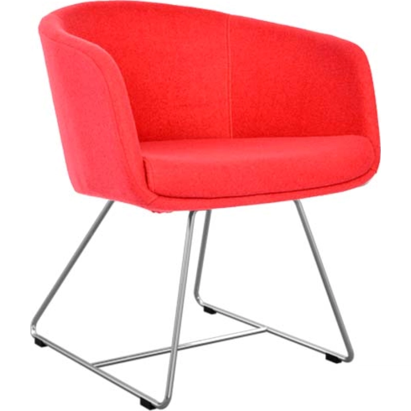 Poltrona Boom roja base Trineo cromo