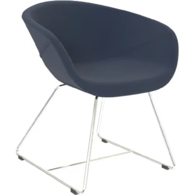 Sillón Mara base trineo cromo