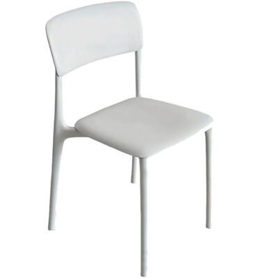 Silla de diseño Coleta plástica blanca
