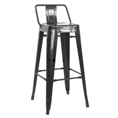 Silla bar Cloe negro con espaldar