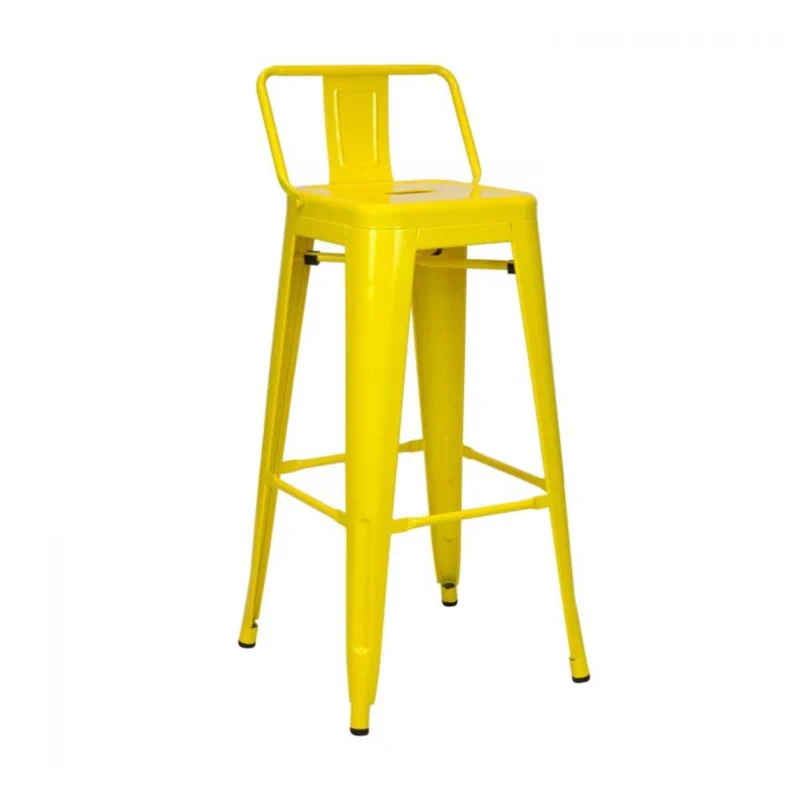 Silla bar Cloe amarilla con espaldar