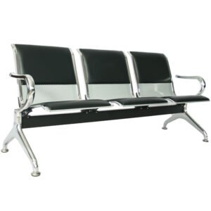 TANDEM ACERO GRIS CROMO TAPIZADO 2 Y 3 PUESTOS