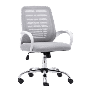 SILLA ERGONÓMICA ESPAÑA ECO GERENTE MCO BLANCO MALLA GRIS 0857
