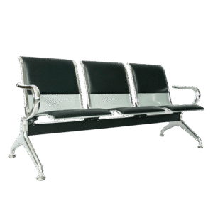 SILLA TANDEM JUNIOR CROMO ECO TAPIZADO 2 PARTES 3 PUESTOS 3515