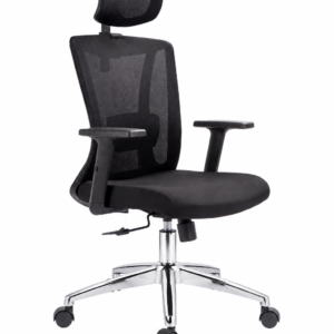 SILLA ERGONÓMICA PORTUGAL PRESIDENTE MCO NEGRO BASE CROMO 3-1663