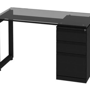 ESCRITORIO EJECUTIVO TAPA EN VIDRIO BASE METAL 1002